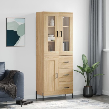 Highboard Sonoma-Eiche 69,5x34x180 cm Holzwerkstoff