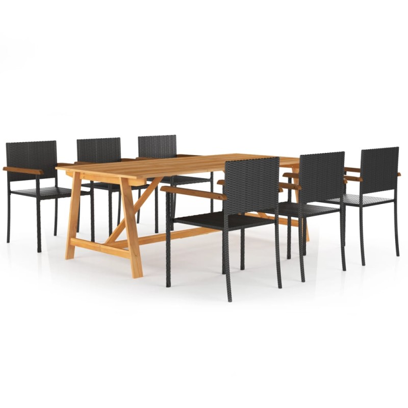 vidaXL 7-tlg. Garten-Essgruppe Schwarz vidaXL 7-tlg. Garten-Essgruppe Schwarz