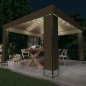 vidaXL Pavillon mit Doppeldach & LED-Lichterkette 3x3x2,7 m Taupe vidaXL Pavillon mit Doppeldach & LED-Lichterkette 3x3x2,7 m Taupe