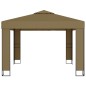 vidaXL Pavillon mit Doppeldach & LED-Lichterkette 3x3x2,7 m Taupe vidaXL Pavillon mit Doppeldach & LED-Lichterkette 3x3x2,7 m Taupe