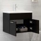vidaXL Badmöbel-Set Schwarz Holzwerkstoff vidaXL Badmöbel-Set Schwarz Holzwerkstoff