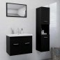 vidaXL Badmöbel-Set Schwarz Holzwerkstoff vidaXL Badmöbel-Set Schwarz Holzwerkstoff