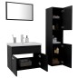 vidaXL Badmöbel-Set Schwarz Holzwerkstoff vidaXL Badmöbel-Set Schwarz Holzwerkstoff