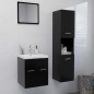 vidaXL Badmöbel-Set Schwarz Holzwerkstoff vidaXL Badmöbel-Set Schwarz Holzwerkstoff