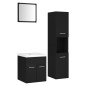 vidaXL Badmöbel-Set Schwarz Holzwerkstoff vidaXL Badmöbel-Set Schwarz Holzwerkstoff