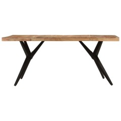 vidaXL Esstisch Schwarz 180x90x77 cm Massivholz Akazie 