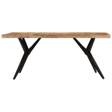 vidaXL Esstisch Schwarz 180x90x77 cm Massivholz Akazie 