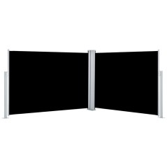 vidaXL Ausziehbare Seitenmarkise Schwarz 120 x 1000 cm