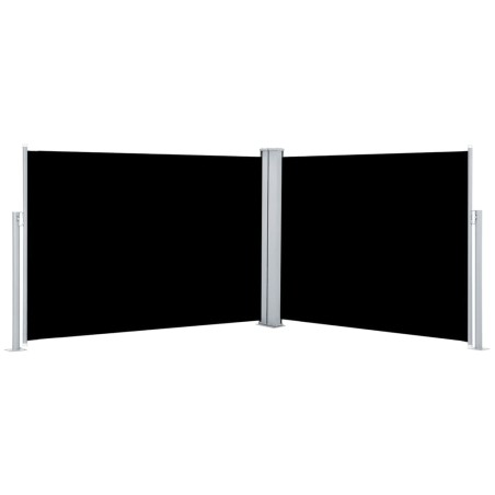 vidaXL Ausziehbare Seitenmarkise Schwarz 120 x 1000 cm