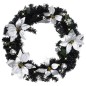 vidaXL Weihnachtskranz mit LED Schwarz 60 cm PVC vidaXL Weihnachtskranz mit LED Schwarz 60 cm PVC