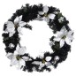 vidaXL Weihnachtskranz mit LED Schwarz 60 cm PVC vidaXL Weihnachtskranz mit LED Schwarz 60 cm PVC