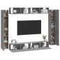 vidaXL 8-tlg. TV-Schrank-Set Grau Sonoma Holzwerkstoff vidaXL 8-tlg. TV-Schrank-Set Grau Sonoma Holzwerkstoff