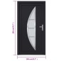 vidaXL Haustür Anthrazit 108x200 cm PVC vidaXL Haustür Anthrazit 108x200 cm PVC
