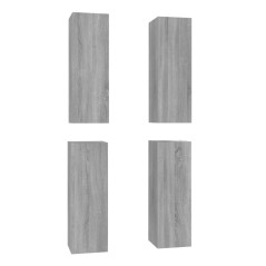 vidaXL TV-Schränke 4 Stk. Grau Sonoma 30,5x30x90 cm Holzwerkstoff