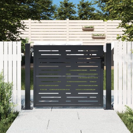 vidaXL Gartentor Anthrazit 105x80 cm Stahl Quadratisches Design
