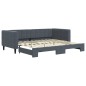 vidaXL Tagesbett Ausziehbar Dunkelgrau 90x200 cm Samt vidaXL Tagesbett Ausziehbar Dunkelgrau 90x200 cm Samt