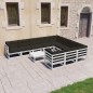 11-tlg. Garten-Lounge-Set mit Kissen Weiß Kiefer Massivholz 11-tlg. Garten-Lounge-Set mit Kissen Weiß Kiefer Massivholz