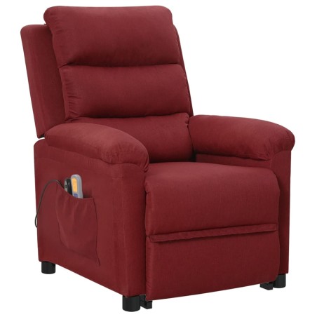 vidaXL Massagesessel mit Aufstehhilfe Weinrot Stoff
