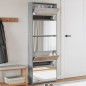 vidaXL Schuhschrank mit Spiegel 5 Fächer Grau Sonoma 63x17x169,5 cm vidaXL Schuhschrank mit Spiegel 5 Fächer Grau Sonoma 63x17x169,5 cm