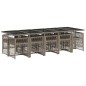 vidaXL 11-tlg. Garten-Essgruppe mit Kissen Grau Poly Rattan vidaXL 11-tlg. Garten-Essgruppe mit Kissen Grau Poly Rattan