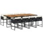 vidaXL 9-tlg. Garten-Essgruppe mit Kissen Schwarz Poly Rattan vidaXL 9-tlg. Garten-Essgruppe mit Kissen Schwarz Poly Rattan