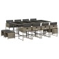 vidaXL 13-tlg. Garten-Essgruppe mit Kissen Grau Poly Rattan vidaXL 13-tlg. Garten-Essgruppe mit Kissen Grau Poly Rattan