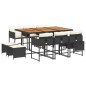 vidaXL 11-tlg. Garten-Essgruppe mit Kissen Schwarz Poly Rattan vidaXL 11-tlg. Garten-Essgruppe mit Kissen Schwarz Poly Rattan