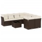 vidaXL 9-tlg. Garten-Sofagarnitur mit Kissen Braun Poly Rattan vidaXL 9-tlg. Garten-Sofagarnitur mit Kissen Braun Poly Rattan
