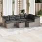 vidaXL 10-tlg. Garten-Sofagarnitur mit Kissen Hellgrau Poly Rattan vidaXL 10-tlg. Garten-Sofagarnitur mit Kissen Hellgrau Poly Rattan