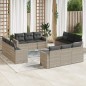 vidaXL 12-tlg. Garten-Sofagarnitur mit Kissen Hellgrau Poly Rattan vidaXL 12-tlg. Garten-Sofagarnitur mit Kissen Hellgrau Poly Rattan
