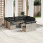 vidaXL 12-tlg. Garten-Sofagarnitur mit Kissen Hellgrau Poly Rattan vidaXL 12-tlg. Garten-Sofagarnitur mit Kissen Hellgrau Poly Rattan