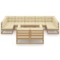 vidaXL 10-tlg. Garten-Lounge-Set mit Kissen Honigbraun Massivholz vidaXL 10-tlg. Garten-Lounge-Set mit Kissen Honigbraun Massivholz