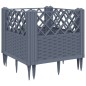 vidaXL Pflanzkasten mit Erdspießen Grau 43,5x43,5x43,5 cm PP vidaXL Pflanzkasten mit Erdspießen Grau 43,5x43,5x43,5 cm PP