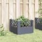 vidaXL Pflanzkasten mit Erdspießen Grau 43,5x43,5x43,5 cm PP vidaXL Pflanzkasten mit Erdspießen Grau 43,5x43,5x43,5 cm PP