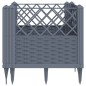 vidaXL Pflanzkasten mit Erdspießen Grau 43,5x43,5x43,5 cm PP vidaXL Pflanzkasten mit Erdspießen Grau 43,5x43,5x43,5 cm PP