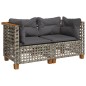 vidaXL Garten-Ecksofas mit Kissen 2 Stk. Grau Poly Rattan vidaXL Garten-Ecksofas mit Kissen 2 Stk. Grau Poly Rattan