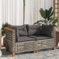 vidaXL Garten-Ecksofas mit Kissen 2 Stk. Grau Poly Rattan vidaXL Garten-Ecksofas mit Kissen 2 Stk. Grau Poly Rattan
