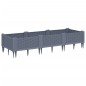 vidaXL Pflanzkasten mit Erdspießen Grau 125x40x28,5 cm PP vidaXL Pflanzkasten mit Erdspießen Grau 125x40x28,5 cm PP