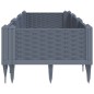 vidaXL Pflanzkasten mit Erdspießen Grau 125x40x28,5 cm PP vidaXL Pflanzkasten mit Erdspießen Grau 125x40x28,5 cm PP