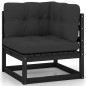 12-tlg. Garten-Lounge-Set mit Kissen Schwarz Kiefer Massivholz 12-tlg. Garten-Lounge-Set mit Kissen Schwarz Kiefer Massivholz