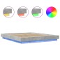 vidaXL Bettgestell mit LED Betongrau 150x200 cm Holzwerkstoff vidaXL Bettgestell mit LED Betongrau 150x200 cm Holzwerkstoff