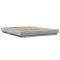 vidaXL Bettgestell mit LED Grau Sonoma 150x200 cm Holzwerkstoff vidaXL Bettgestell mit LED Grau Sonoma 150x200 cm Holzwerkstoff