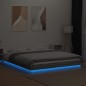 vidaXL Bettgestell mit LED Grau Sonoma 150x200 cm Holzwerkstoff vidaXL Bettgestell mit LED Grau Sonoma 150x200 cm Holzwerkstoff