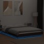 vidaXL Bettgestell mit LED Braun Eichen-Optik 135x190 cm Holzwerkstoff vidaXL Bettgestell mit LED Braun Eichen-Optik 135x190 cm Holzwerkstoff