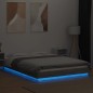 vidaXL Bettgestell mit LED Grau Sonoma 120x190 cm Holzwerkstoff vidaXL Bettgestell mit LED Grau Sonoma 120x190 cm Holzwerkstoff
