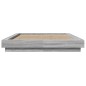 vidaXL Bettgestell mit LED Grau Sonoma 120x190 cm Holzwerkstoff vidaXL Bettgestell mit LED Grau Sonoma 120x190 cm Holzwerkstoff