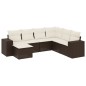 vidaXL 7-tlg. Garten-Sofagarnitur mit Kissen Braun Poly Rattan vidaXL 7-tlg. Garten-Sofagarnitur mit Kissen Braun Poly Rattan