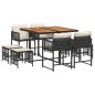vidaXL 9-tlg. Garten-Essgruppe mit Kissen Schwarz Poly Rattan vidaXL 9-tlg. Garten-Essgruppe mit Kissen Schwarz Poly Rattan
