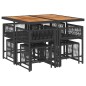vidaXL 9-tlg. Garten-Essgruppe mit Kissen Schwarz Poly Rattan vidaXL 9-tlg. Garten-Essgruppe mit Kissen Schwarz Poly Rattan