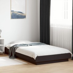 vidaXL Bettgestell mit LED Schwarz 100x200 cm Holzwerkstoff